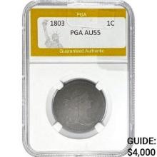 1803 Draped Bust Large Cent PGA AU55