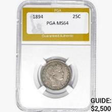 1894 Barber Quarter PGA MS64