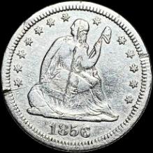 1856-S Silver Seated Liberty Quarter LIGHTLY CIRCULATED