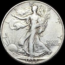 1938-D Silver Half Dollar LIGHTLY CIRCULATED