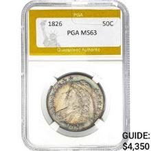 1826 Capped Bust Half Dollar PGA MS63