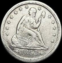 1853 Arrows Seated Liberty Quarter CLOSELY UNCIRCULATED