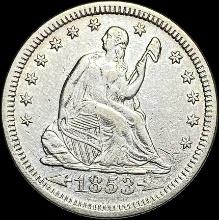 1853 Arrows Seated Liberty Quarter CLOSELY UNCIRCULATED