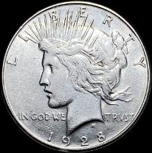 1928 Silver Peace Dollar CLOSELY UNCIRCULATED