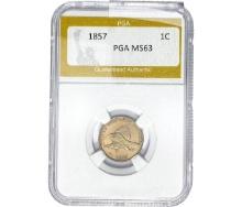 1857 Flying Eagle Cent PGA MS63