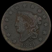 1824 Coronet Head Large Cent LIGHTLY CIRCULATED