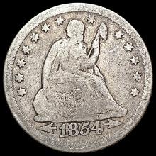 1854-O Arrows Seated Liberty Quarter NICELY CIRCULATED
