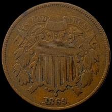 1869 Two Cent Piece NICELY CIRCULATED