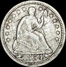 1854 Arrows Seated Liberty Half Dime LIGHTLY CIRCULATED
