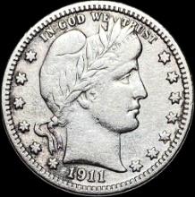 1911 Silver Barber Quarter NICELY CIRCULATED