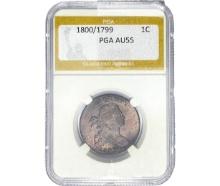 1800/1799 Draped Bust Large Cent PGA AU55