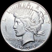 1934 Silver Peace Dollar CLOSELY UNCIRCULATED