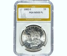 1882-S Morgan Silver Dollar PGA MS65 PL