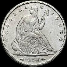 1874 Arrows Seated Liberty Half Dollar CLOSELY UNCIRCULATED