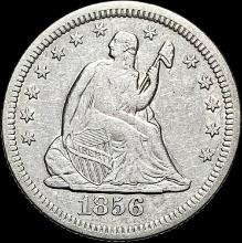 1856-O Silver Seated Liberty Quarter LIGHTLY CIRCULATED