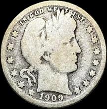 1909-O Silver Barber Quarter NICELY CIRCULATED