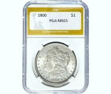 1900 Morgan Silver Dollar PGA MS65