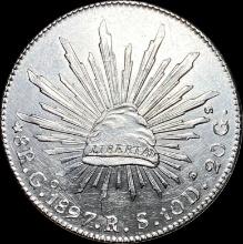 1897-S Mexico Silver 8 Reales UNCIRCULATED