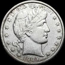 1905-S Silver Half Dollar (Barber) CLOSELY UNCIRCULATED