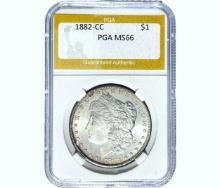 1882-CC Morgan Silver Dollar PGA MS66