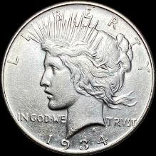 1934 Peace Silver Dollar NEARLY UNCIRCULATED