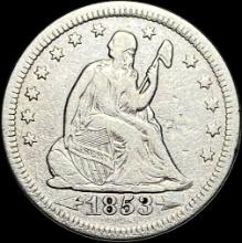 1853 Arrows Seated Liberty Quarter NICELY CIRCULATED