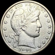 1901 Silver Half Dollar (Barber) CLOSELY UNCIRCULATED