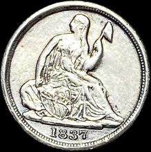 1837 Seated Liberty Half Dime NEARLY UNCIRCULATED
