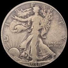 1938-D Walking Liberty Half Dollar LIGHTLY CIRCULATED