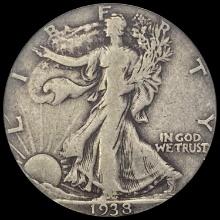 1938-D Walking Liberty Half Dollar LIGHTLY CIRCULATED