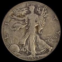 1938-D Walking Liberty Half Dollar LIGHTLY CIRCULATED