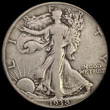 1938-D Walking Liberty Half Dollar LIGHTLY CIRCULATED