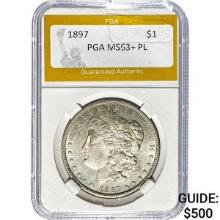 1897 Morgan Silver Dollar PGA MS63+ PL