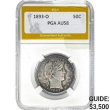 1893-O Barber Half Dollar PGA AU58
