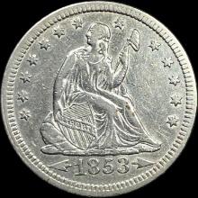 1853 Arrows Seated Liberty Quarter CLOSELY UNCIRCULATED