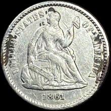 1861 Seated Liberty Half Dime LIGHTLY CIRCULATED