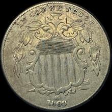 1869 Shield Nickel CLOSELY UNCIRCULATED