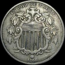 1866 Shield Nickel No Rays LIGHTLY CIRCULATED