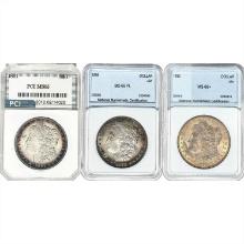 1882-1896 GEM BU Morgan Silver Dollar Lot [3 Coins] PCI/NNC MS65-66+