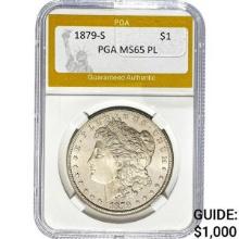 1879-S Morgan Silver Dollar PGA MS65 PL