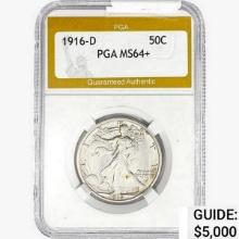 1916-D Walking Liberty Half Dollar PGA MS64+