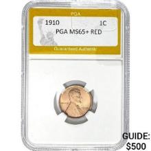 1910 Wheat Cent PGA MS65+ Red