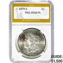 1879-S Morgan Silver Dollar PGA MS65 PL