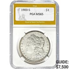 1900-S Morgan Silver Dollar PGA MS65