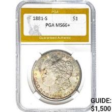 1881-S Morgan Silver Dollar PGA MS66+