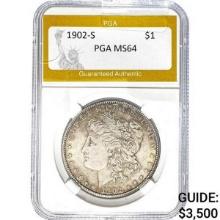 1902-S Morgan Silver Dollar PGA MS64