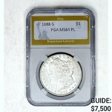 1888-S Morgan Silver Dollar PGA MS64 PL