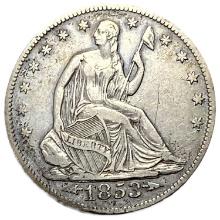 1853-O Arrows Rays Seated Liberty Half Dollar VF