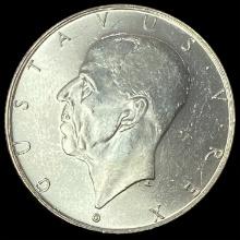 1938 Sweden Silver 2 Kronor UNCIRCULATED