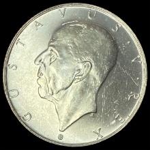 1938 Sweden Silver 2 Kronor UNCIRCULATED